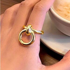 Gold Plated Interlocking Ring